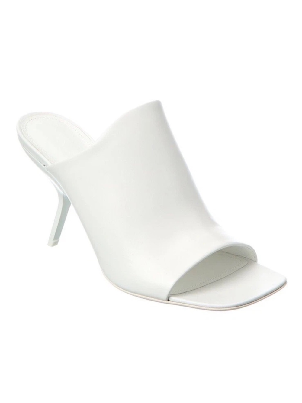 Salvatore Ferragamo White Leather Open-Toe Mule